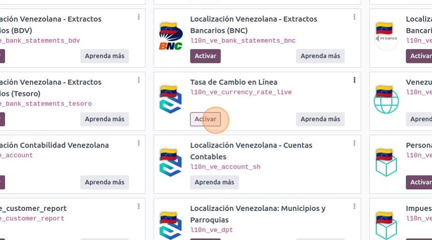 Modulod e contabilidad