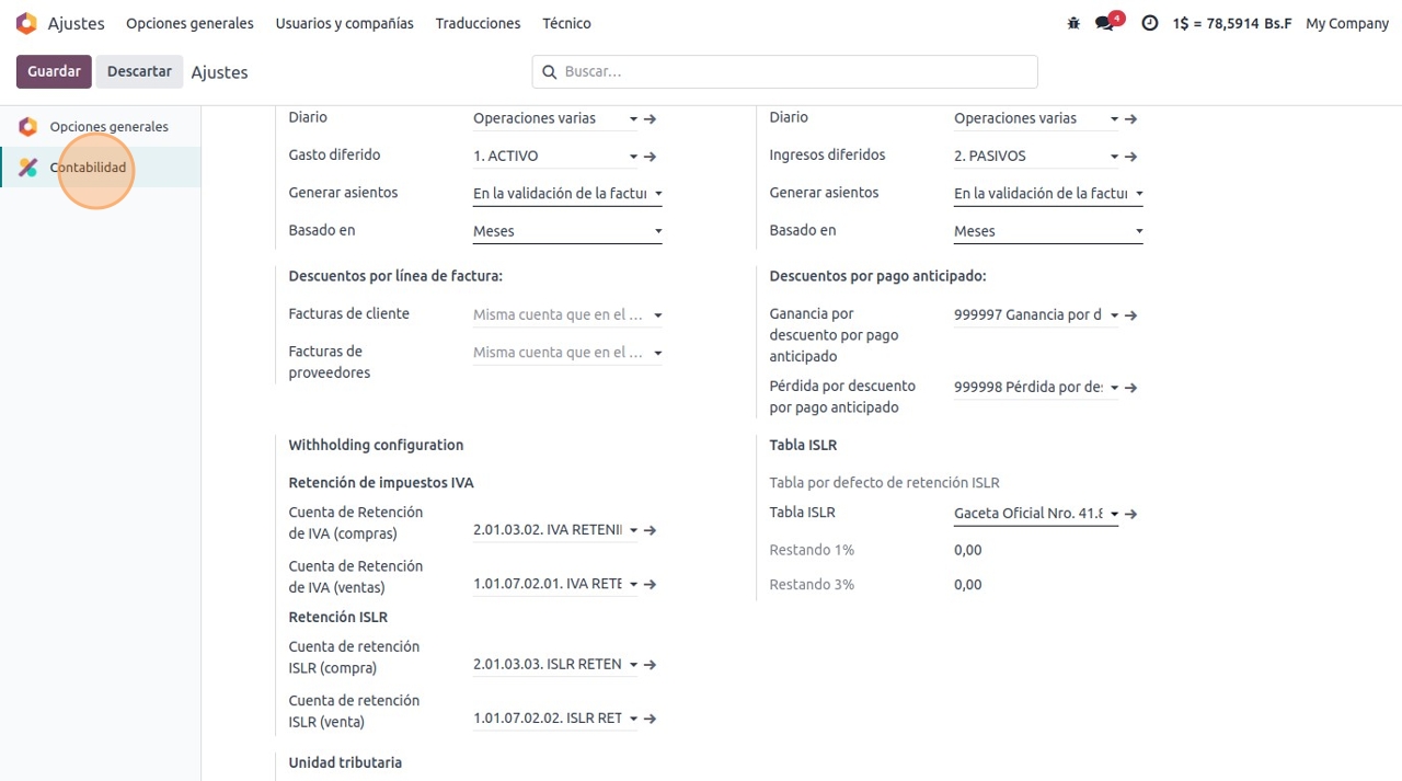Modulod e contabilidad
