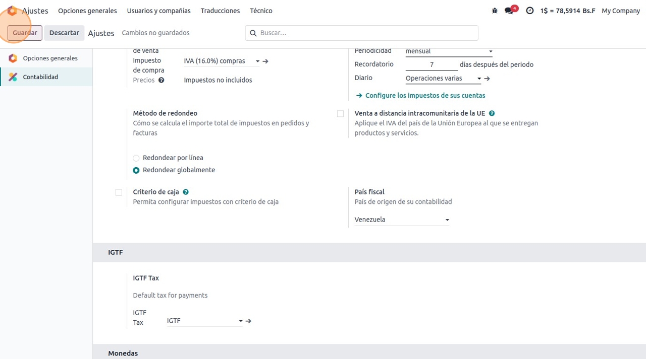 Modulod e contabilidad